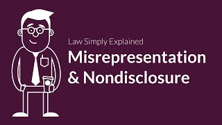 Misrepresentation and Nondisclosure  Contracts  Defenses amp Excuses [upl. by Hanikas]