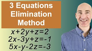 Solving Systems of 3 Equations Elimination [upl. by Hermine582]