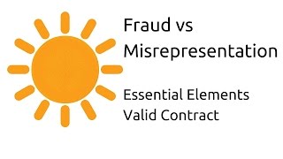 Fraud vs Misrepresentation  Other Essential Elements of a Valid Contract  CA CPT  CS amp CMA [upl. by Basham420]